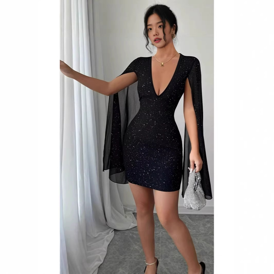 Women Formal Wear Office - V Neck Bodycon Midi Dress Elegant