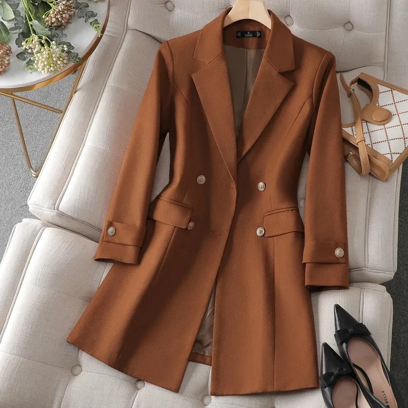 Women Formal Wear Office - Autumn Winter Jacket Women Long Blazer