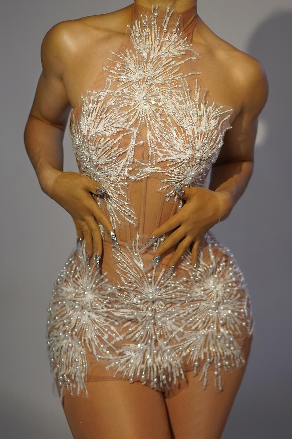 Sparkly Rhinestones Pearls Sno - Woman Formal Wear avis et prix