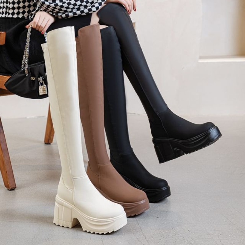 Womens Knee High Thick Sole Wi - Woman Formal Wear avis et prix