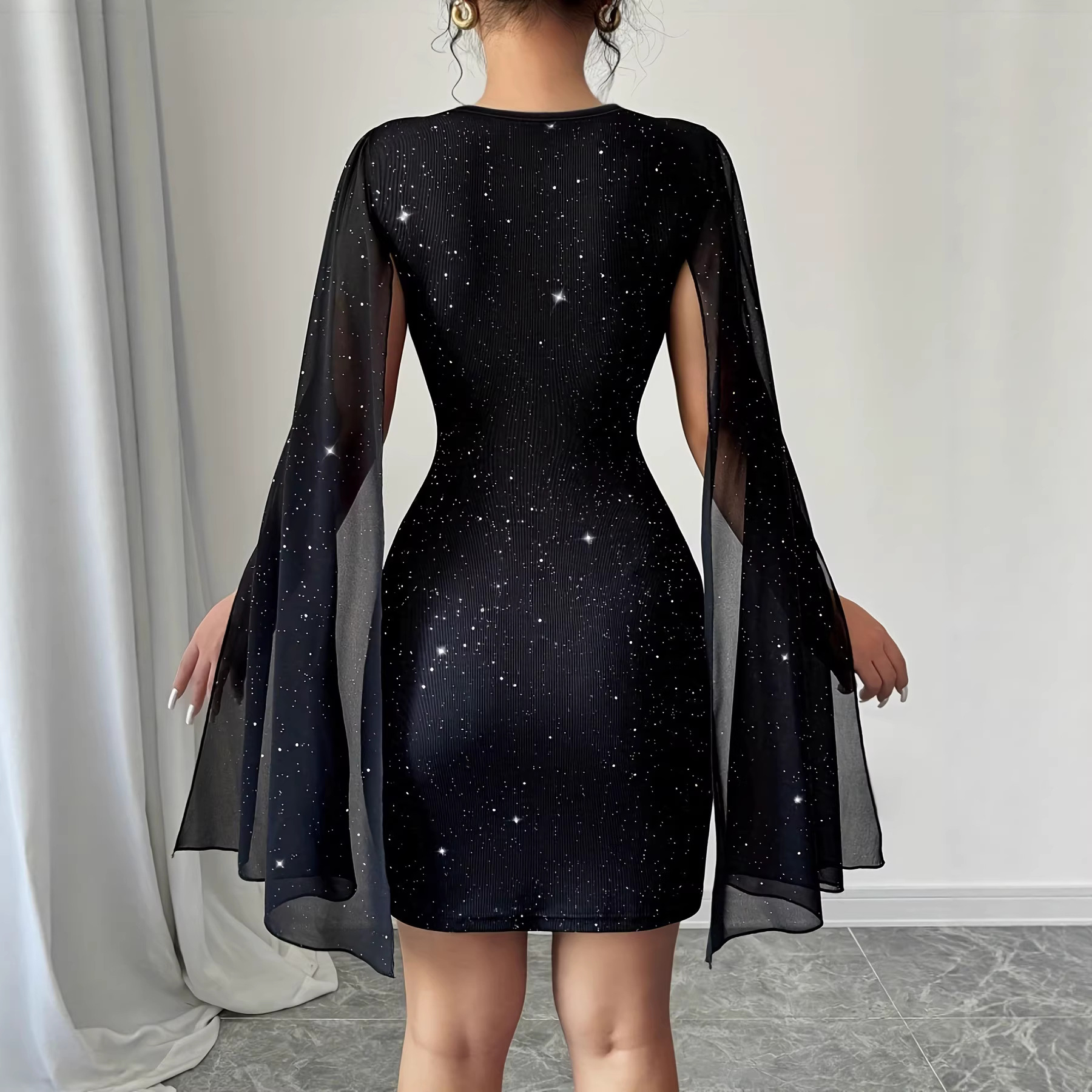 V Neck Bodycon Midi Dress Eleg - Women Formal Wear Office avis et prix