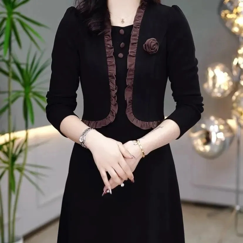 Autumn Winter Add Velvet Long  - Elderly Women Formal Wear avis et prix