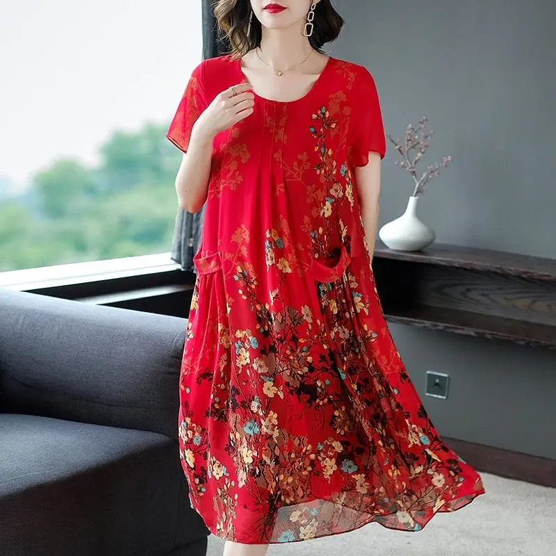 Mother Clothes Summer Chiffon  - Elderly Women Formal Wear avis et prix