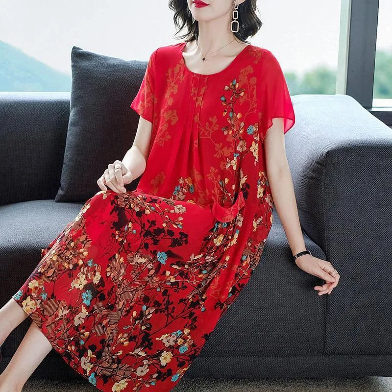 Mother Clothes Summer Chiffon  - Elderly Women Formal Wear avis et prix