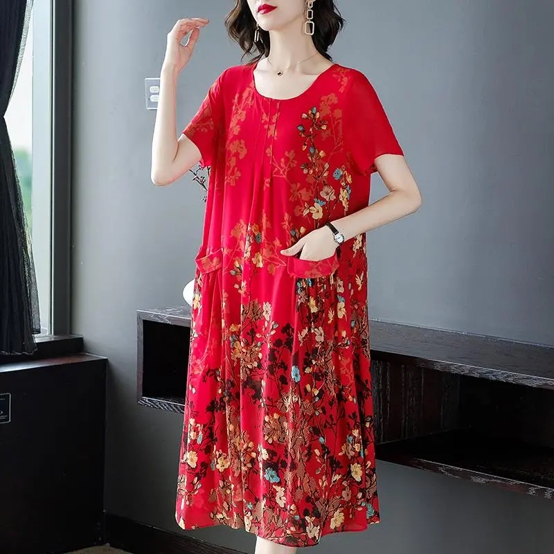 Mother Clothes Summer Chiffon  - Elderly Women Formal Wear avis et prix