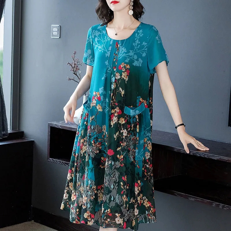 Mother Clothes Summer Chiffon  - Elderly Women Formal Wear avis et prix