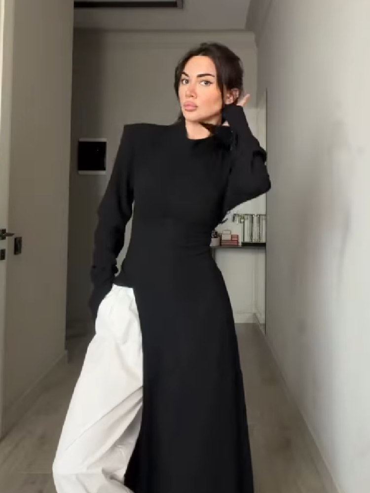 Women's Elegant High Neck Long - Women Formal Wear Office avis et prix