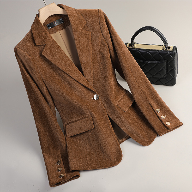 Yellow Gold Velvet Blazer Wome - Women Formal Wear With Blazer avis et prix