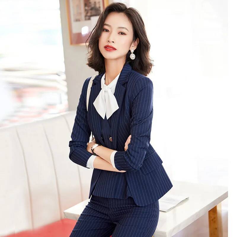 Fashion Striped Formal Busines - Women Formal Wear Interview avis et prix