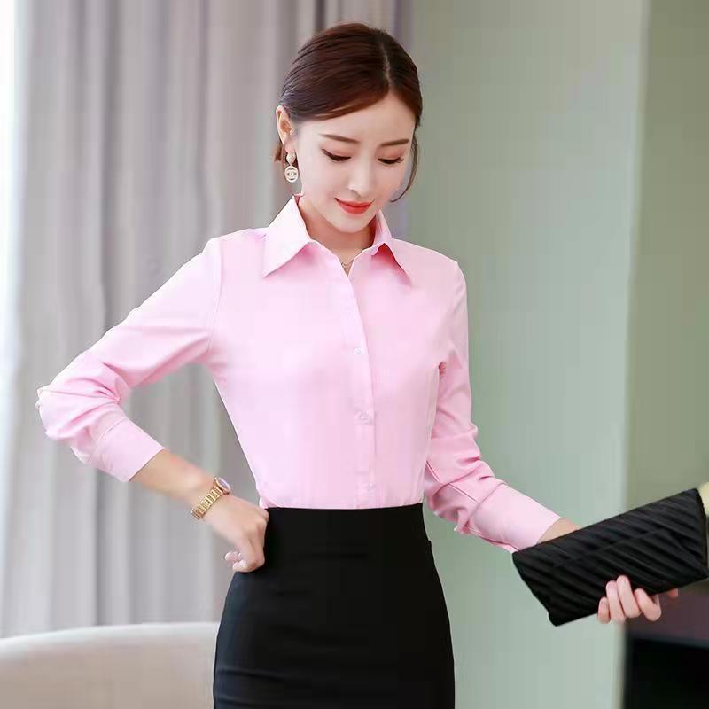 Korean Slim Black White Blouse - Women Formal Wear Office avis et prix