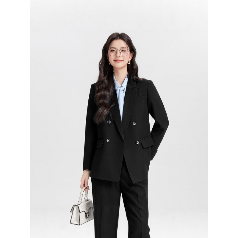 Navy blue double-breasted wome - Women Formal Wear Interview avis et prix