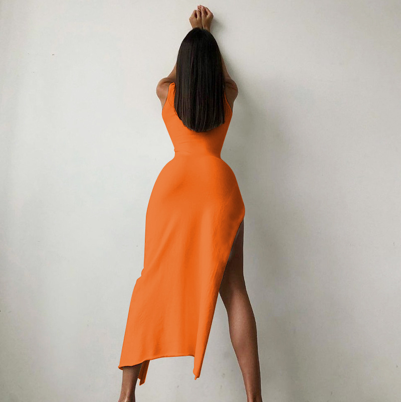 Y2k Sleeveless Orange Midi Wom - Formal Wear For Women Xl avis et prix