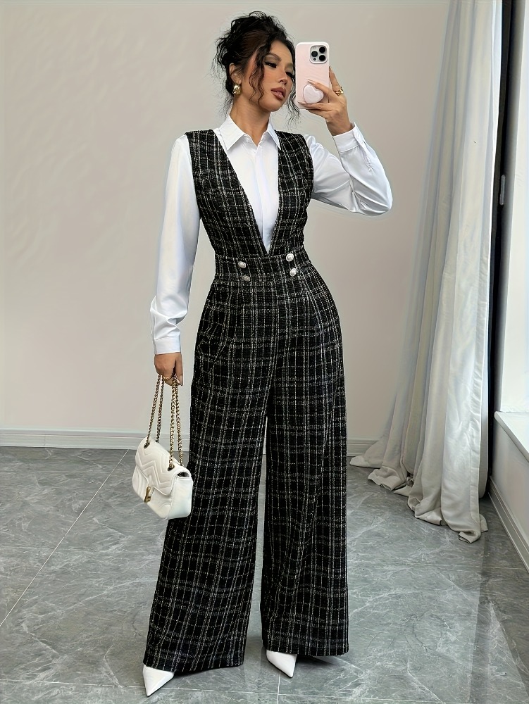 Women High Waist Wide Leg Plai - Women Formal Wear Office avis et prix
